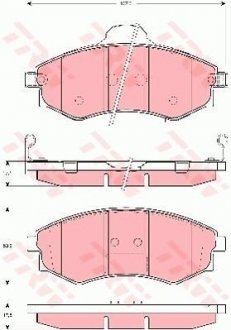 Колодки тормозные дисковые передние Hyundai Sonata (NF) 2.4I 04.11-/Kia Magentis II 05.10- TRW GDB3256