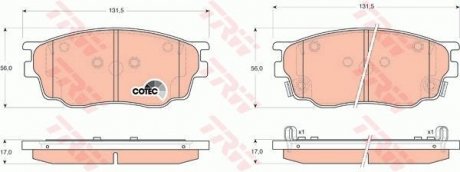 Гальмівні колодки пер. Mazda 6 02-07 (sumitomo) TRW GDB3309