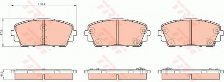 Комплект гальмівних колодок, дискове гальмо TRW GDB3535