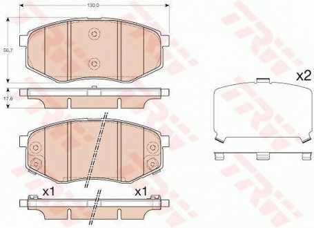 Комплект гальмівних колодок TRW GDB3553