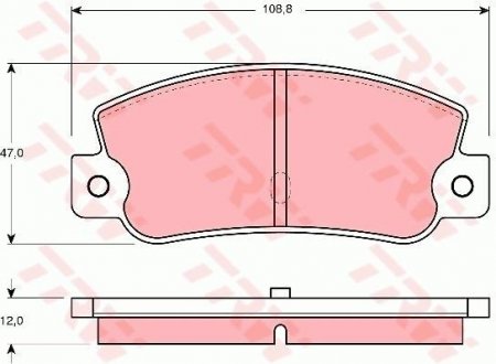 Колодки гальмівні дискові задні FIAT Croma 86-96; LANCIA Thema 84-94 TRW GDB360