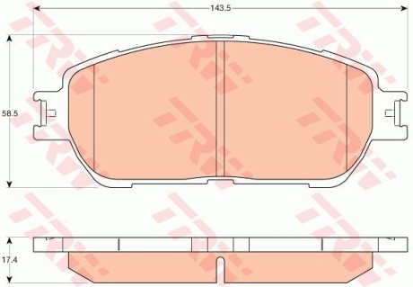 Комплект тормозных колодок из 4 шт. дисков TRW GDB3612 (фото 1)