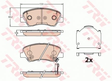 Гальмівні колодки пер. Hyundai Accent IV/Kia Rio 10- TRW GDB3630