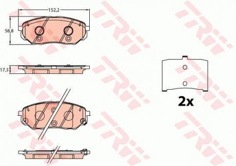 Комплект тормозных колодок для дисковых тормозов. TRW GDB3638 (фото 1)