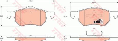 Комплект гальмівних колодок, дискове гальмо TRW GDB4128
