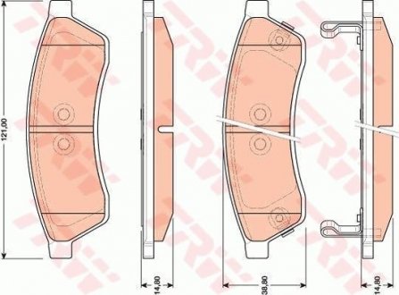 Комплект гальмівних колодок, дискове гальмо TRW GDB4172