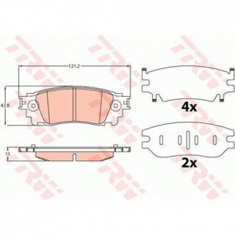 Комплект гальмівних колодок з 4 шт. дисків TRW GDB4459