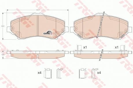 Колодки тормозные дисковые передние Grand Voyager,Dodge Nitro,Cherokee 07- TRW GDB4605