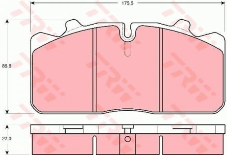 Комплект гальмівних колодок, дискове гальмо TRW GDB5069