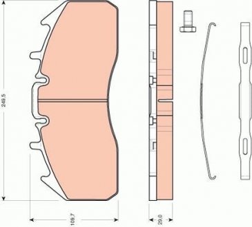 Комплект гальмівних колодок, дискове гальмо TRW GDB5096