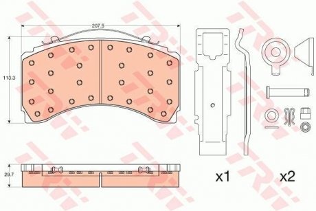 Комплект гальмівних колодок, дискове гальмо TRW GDB5110