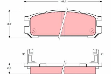 Комплект гальмівних колодок, дискове гальмо TRW GDB990