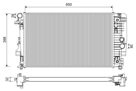 Радиатор охлаждения MERCEDES Vito (W639) 03- (выр-во) Valeo 701222