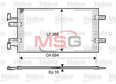 Радіатор кондиціонера 2.0DCI 16V, 2.5DCI 16V RENAULT Trafic 00-14; NISSAN Primastar 02-14 Valeo 814171 (фото 1)