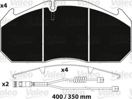 Тормозные колодки 249x118, 1x28 Valeo 882216