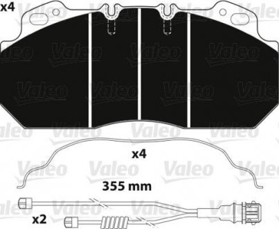 Колодки гальмівні 249x110x28 Valeo 882217