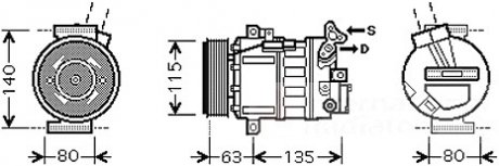 Компрессор кондиционера NISSAN/ RENAULT (выр-во) Van Wezel 4300K486