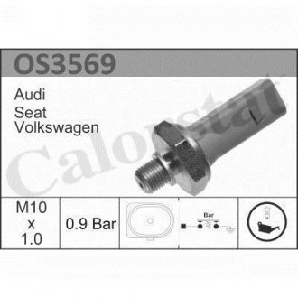 VW Датчик давления масла Audi A4/5/6/8,Q5/7,Skoda SuperB,Golf IV,T5,Passat,Touareg 99- Vernet OS3569 (фото 1)