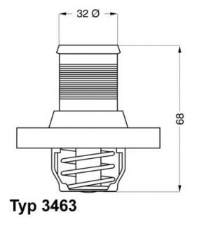 Термостат 2.0MPI 16V, 1.4MPI 8V, 1.6MPI 16V FIAT Fiorino 07-, Qubo 08-19, Scudo 95-07, Ulysse 02-10, Ulysse 94-02; PEUGEOT Bipper 08-17, 307 01-11, 206 98-12, Partner 96-08, 306 93-02, 806 98-02; CITROEN Berlingo 96-08, C4 04-11, Jumpy 95-07, Xsara 0 WAHLER 3463.89D