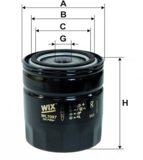 Фильтр масляный ГАЗ 406 WIX WIX FILTERS WL7097 (фото 1)