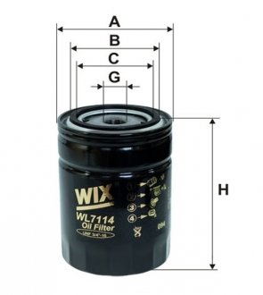 Фільтр масляний WIX FILTERS WL7114