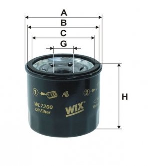 Фильтр масляный WIX FILTERS WL7200