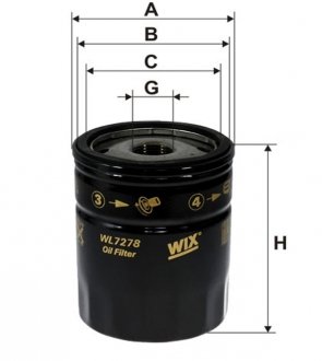 Фильтр масляный двигателя /OP580/7 (выр-во WIX-FILTERS UA) WIX FILTERS WL7278 (фото 1)