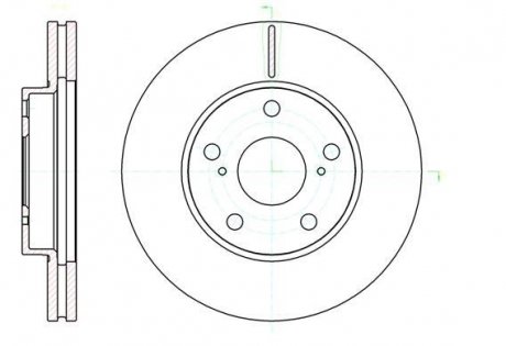 Диск тормозной передний (кратно 2) (Remsa) Toyota Auris 06>12 (D61043.10) WOKING D6104310