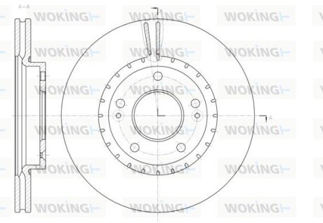 Гальмівний диск перед. Ceed/Elantra/Proceed (11-21) WOKING D61434.10