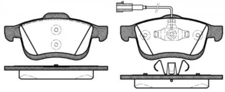 Гальмівні колодки пер. Doblo 10- (диск 305mm)(155.2x69.08x20.3) WOKING P10833.22