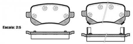 Колодки гальмівний диск. задн. (Remsa) Dodge Journey 08> 13> (P11953.02) WOKING P1195302