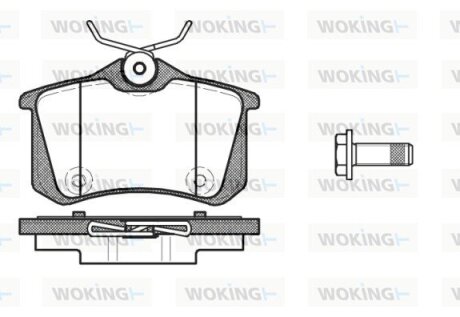 Колодки гальмівний диск. задн. (Remsa) Citroen C4 (04-) DS4, Peugeot 207 307 308 (P12913.10) WOKING P1291310 (фото 1)