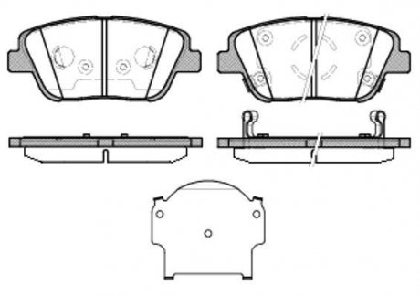 Гальмівні колодки пер. HYUNDAI SONATA V (NF) /KIA OPTIMA 2.0 12- WOKING P15233.02