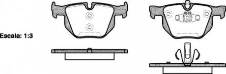 Колодки гальмівний диск. задн. (Remsa) BMW 3e90 (P2813.70) WOKING P281370 (фото 1)