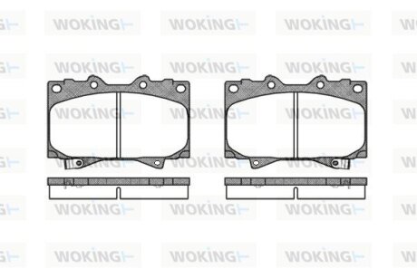 Колодки гальмівний диск. перед. (Remsa) Land Cruiser Prado (_J15_) (09-)/Mitsubishi Pajero IV (09-) (P6073.04) WOKING P607304