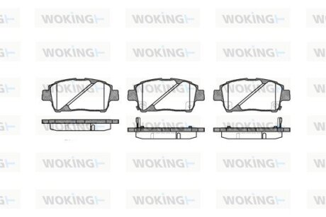 Тормозные колодки пер. Toyota Yaris/Prius 99-05 (akebono) WOKING P6403.02