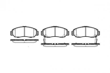 Колодки тормозные диск. перед. (Remsa) Honda Civic 00> 05> 12> / Hyundai Matrix 01>, Santa fe 2,7i 01> / Nissan X-trail 2,5i 01> (P6473.12) WOKI WOKING P647312 (фото 1)