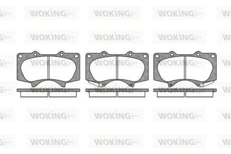 Гальмівні колодки пер. Toyota Land Cruiser/Hilux VII/Lexus GX/ MITSUBISHI PAJERO 01- (sumitomo) WOKING P8883.00