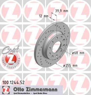 Диск гальмівний ZIMMERMANN 100.1244.52