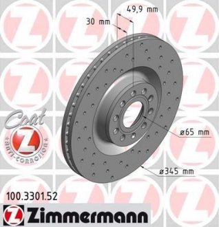 Диск гальмівний ZIMMERMANN 100330152