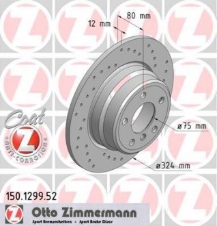 Диск тормозной ZIMMERMANN 150.1299.52 (фото 1)