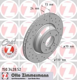 Диск тормозной ZIMMERMANN 150.3428.52