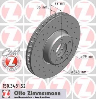 Диск тормозной ZIMMERMANN 150.3481.52