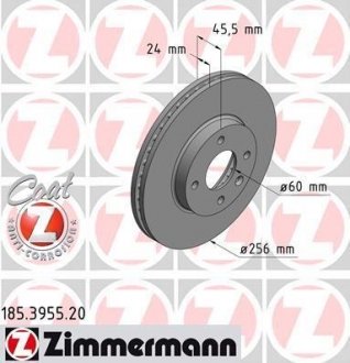 Диск тормозной ZIMMERMANN 185.3955.20