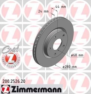 Диск тормозной Coat Z ZIMMERMANN 200252620 (фото 1)