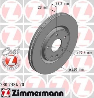 Диск гальмівний ZIMMERMANN 230.2384.20