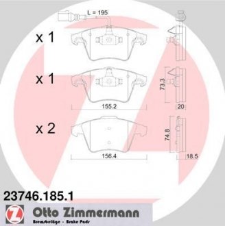 Колодки тормозные ZIMMERMANN 237461851