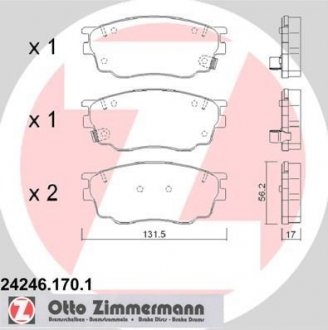 Колодки тормозные дисковые ZIMMERMANN 24246.170.1