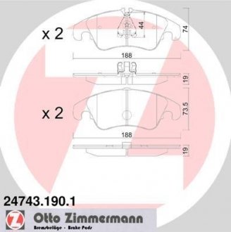 Комплект гальмівних колодок ZIMMERMANN 247431901