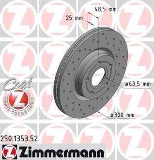 Диск тормозной ZIMMERMANN 250.1353.52 (фото 1)